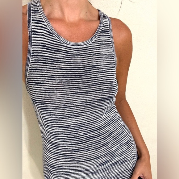 Theory Blue and White Striped Maxi Dress - Picture 3 of 13